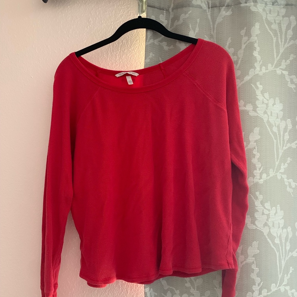 Red pajama long sleeve shirt from Victoria Secret